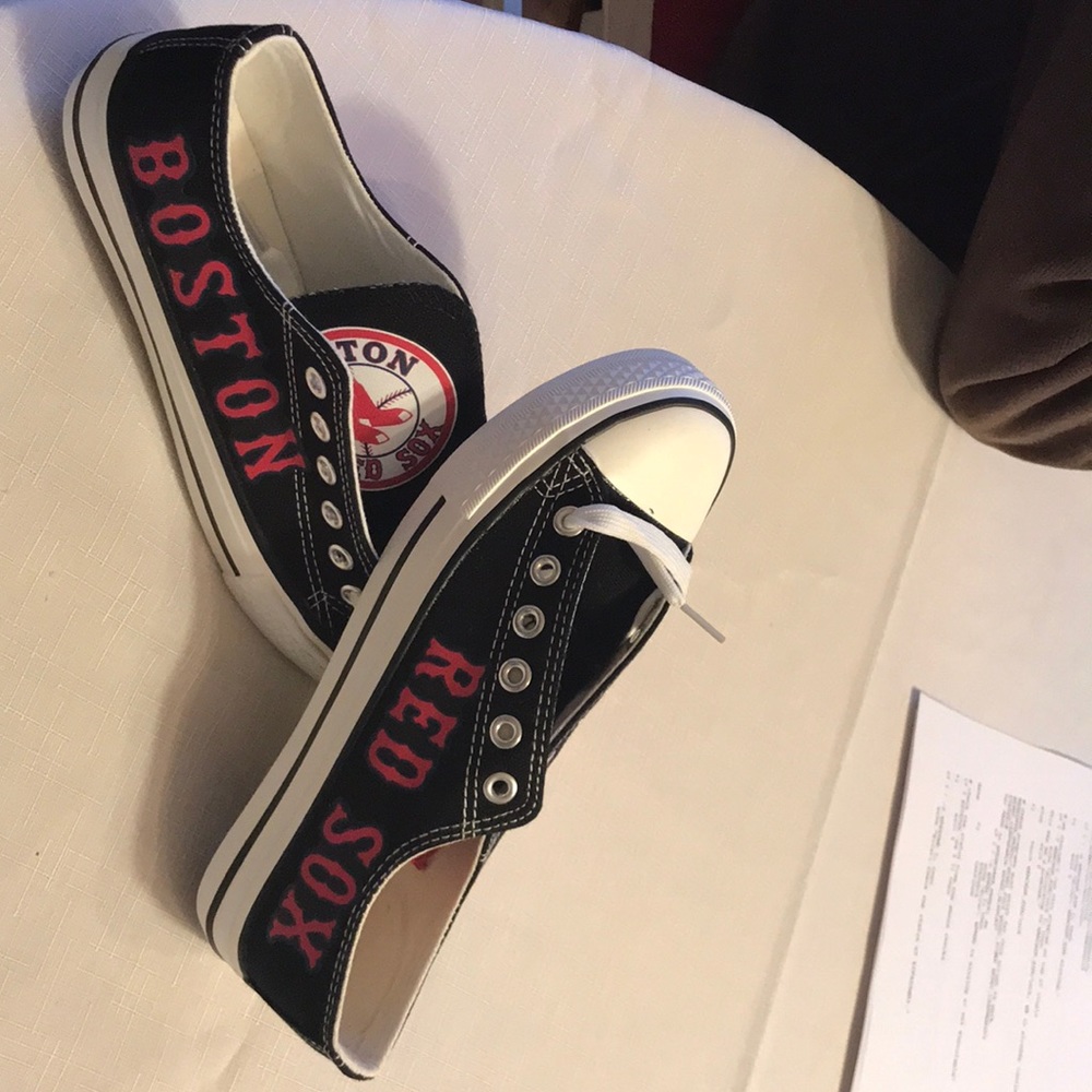 Special ordered Red Sox converse copies.